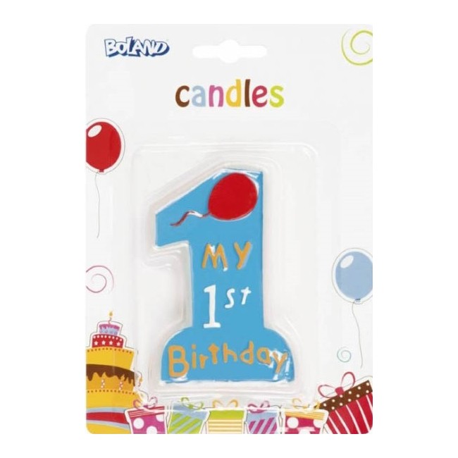 Candelina My 1st Birthday Blu 10 cm.