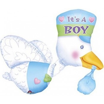 Palloncino Mylar Multi Balloon 81 cm. Boy - Cicogna It's a Boy