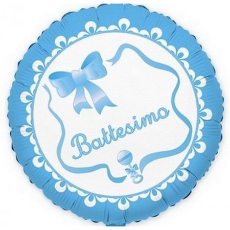 Palloncino Mylar 45 cm. Bimbo - Il Mio Battesimo Azzurro