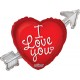 Palloncino Mylar Jumbo 91 cm. I Love You Heart With Arrow