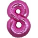 Palloncino Mylar Numero Maxi Fucsia 8 - 100 cm.