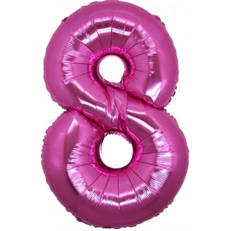 Palloncino Mylar Numero Maxi Fucsia 8 - 100 cm.