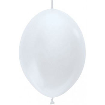 Palloncino in Lattice Link 33 cm. Bianco Metallizzato