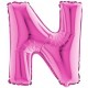 Palloncino Mylar Lettera N Media - 36 cm. Fucsia