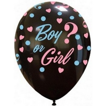 Palloncino in Lattice Rotondo 30 cm. Stampa Boy or Girl? - 20 pz