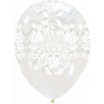 Palloncino in Lattice Rotondo 30 cm. Stampa Merletto