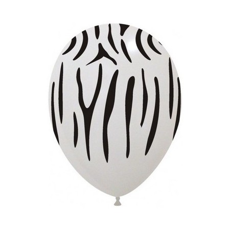 Palloncino in Lattice Rotondo 30 cm. Stampa Zebra