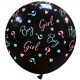 Palloncino in Lattice Rotondo 60 cm. Stampa Boy Or Girl? Nero