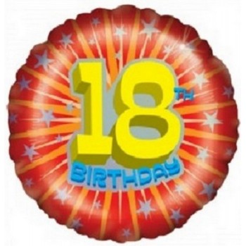 Palloncino Mylar 45 cm. 18° Age Birthday Starburst