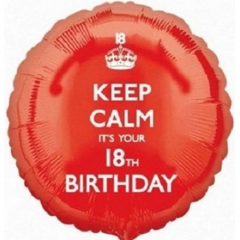 Palloncino Mylar 45 cm. 18° Keep Calm You're