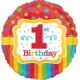 Palloncino Mylar 45 cm. 1° Rainbow Birthday