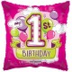 Palloncino Mylar 45 cm. 1st Birthday Girl Balloons Gellibean