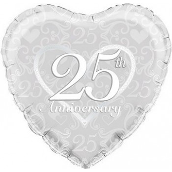 Palloncino Mylar 45 cm. 25° Anniversary Filigree