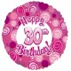 Palloncino Mylar 45 cm. 30° Happy Birthday Pink Dazzeloon 