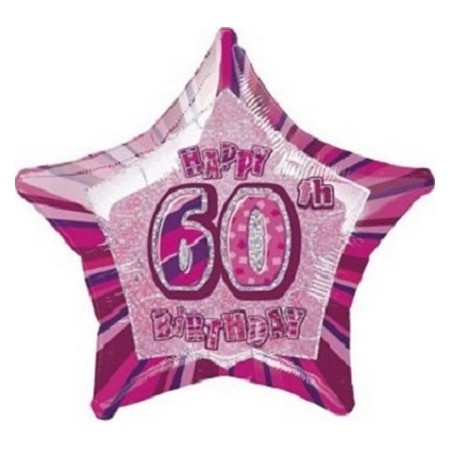 Palloncino Mylar 45 cm. 60° Birthday Prism Pink 