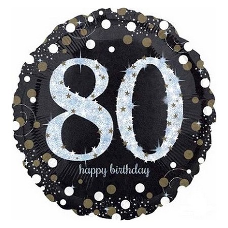 Palloncino Mylar 45 cm. 80° Sparkling Birthday