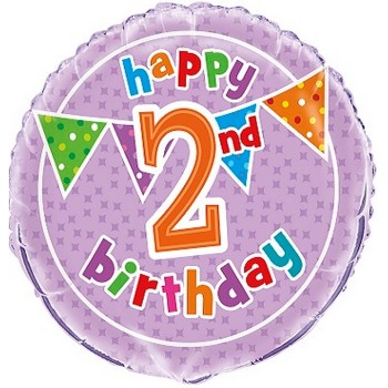 Palloncino Mylar 45 cm. Age 2° Polka Dot Birthday