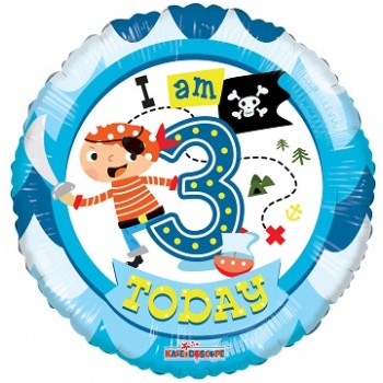 Palloncino Mylar 45 cm. Age 3° Birthday Boy