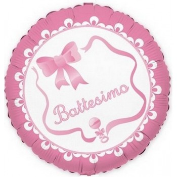 Palloncino Mylar 45 cm. Bimba - Il Mio Battesimo Rosa