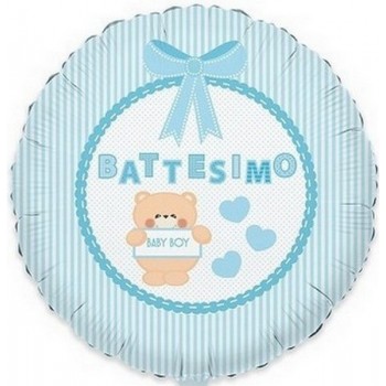 Palloncino Mylar 45 cm. Bimbo - Battesimo Baby Bear Azzurro