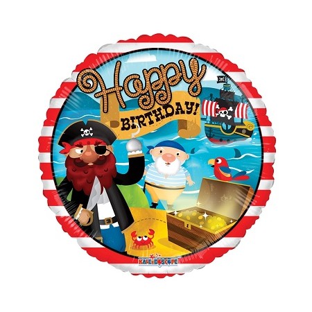 Palloncino Mylar 45 cm. Birthday Pirate Treasure