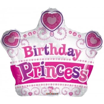 Palloncino Mylar 45 cm. Birthday Princess Crown