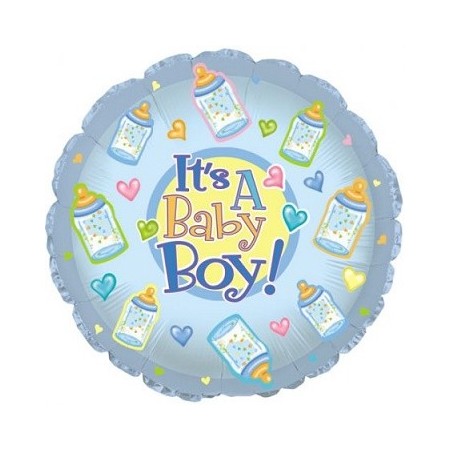 Palloncino Mylar 45 cm. Boy - Baby Boy Bottles