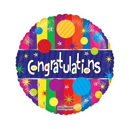 Palloncino Mylar 45 cm. Congratulations Dots