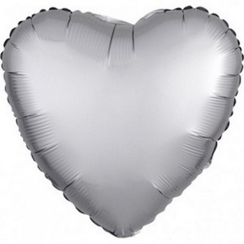 Palloncino Mylar 45 cm. Cuore Satinato Argento