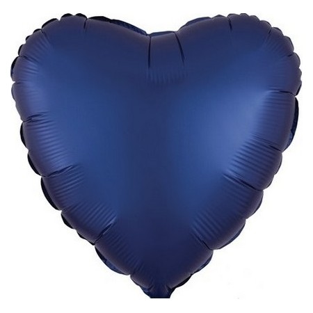 Palloncino Mylar 45 cm. Cuore Satinato Blu Navy