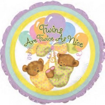 Palloncino Mylar 45 cm. Gemelli - Twins are Twice as Nice Bears