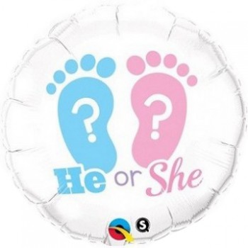 Palloncino Mylar 45 cm. Gender - He or She Footprint