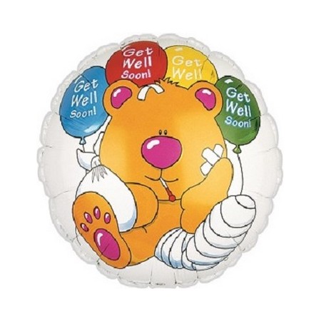 Palloncino Mylar 45 cm. Get Well Soon Bear