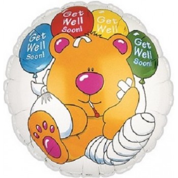 Palloncino Mylar 45 cm. Get Well Soon Bear