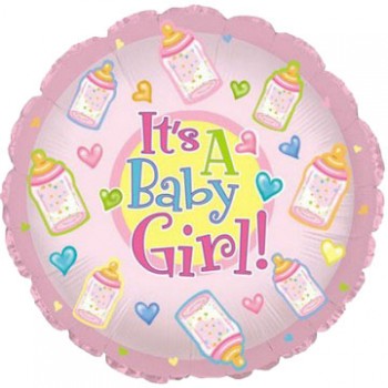 Palloncino Mylar 45 cm. Girl - Baby Girl Bottles