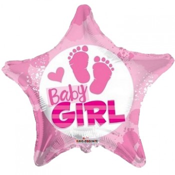 Palloncino Mylar 45 cm. Girl - Baby Girl Footprints