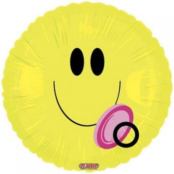 Palloncino Mylar 45 cm. Girl - Smiley Face Baby Girl Pacifier