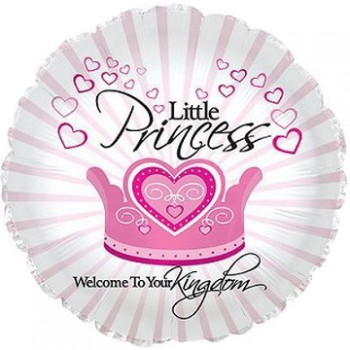 Palloncino Mylar 45 cm. Girl - Welcome Little Princess