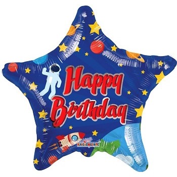 Palloncino Mylar 45 cm. Happy Birtday Space