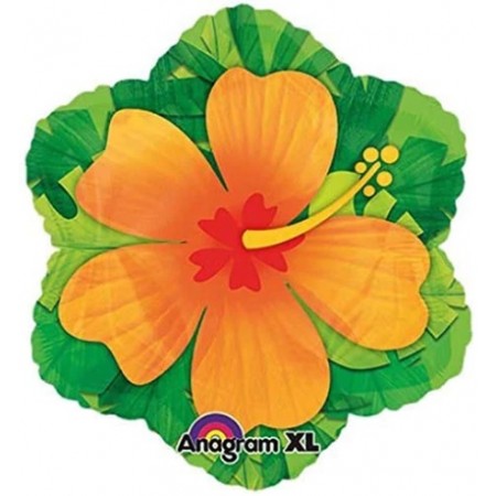 Palloncino Mylar 45 cm. Hawaii Orange Hibiscus Flower