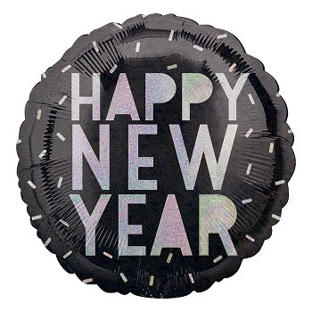 Palloncino Mylar 45 cm. Holographic Happy New Year