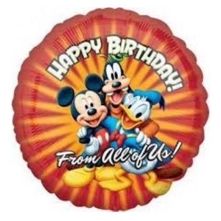 Palloncino Mylar 45 cm. Mickey Mouse & Friends Birthday From All of Us