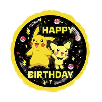 Palloncino Mylar 45 cm. Pokémon Happy Birthday