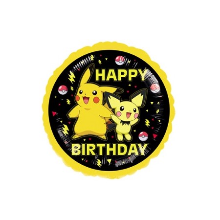 Palloncino Mylar 45 cm. Pokémon Happy Birthday