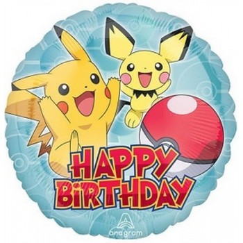 Palloncino Mylar 45 cm. Pokémon HBD