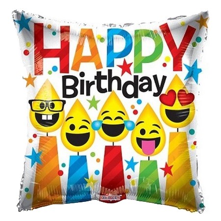 Palloncino Mylar 45 cm. Q - Birthday Smiling Candles