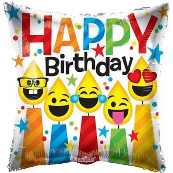 Palloncino Mylar 45 cm. Q - Birthday Smiling Candles