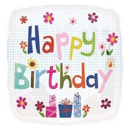 Palloncino Mylar 45 cm. Q - Happy Birthday Dots