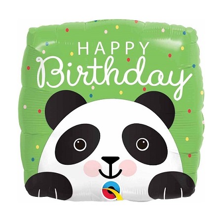 Palloncino Mylar 45 cm. Q - Happy Birthday Panda