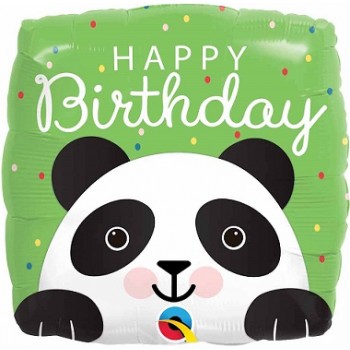 Palloncino Mylar 45 cm. Q - Happy Birthday Panda